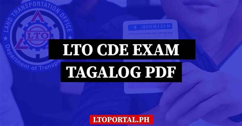 LTO CDE o Comprehensive Driver's Education Answers Tagalog.